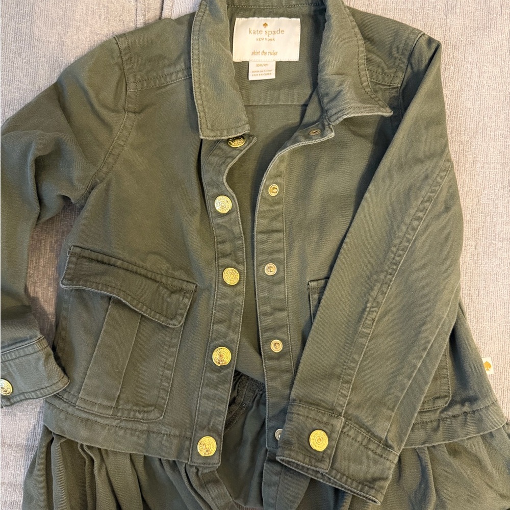 kate spade Olive Green Girls' Button-Front Jean Jacket